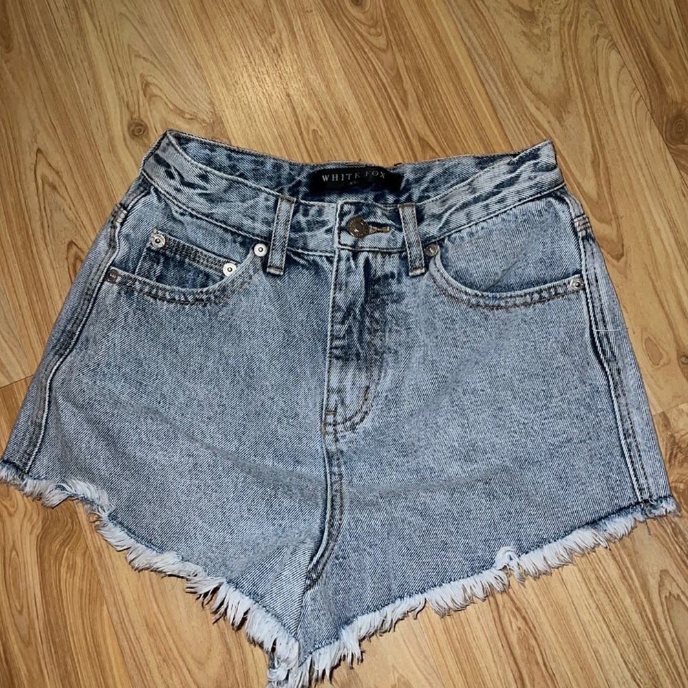 White Fox high waisted jean shorts